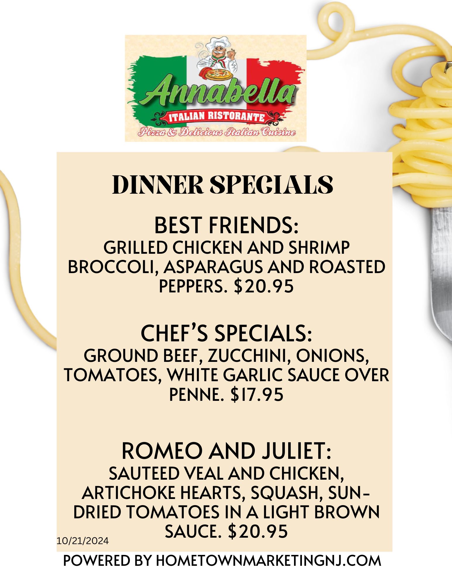 Annabella Dinner Specials